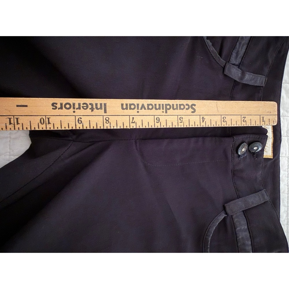 Baby Phat Black Trousers Gold Cat Logo Stretch Straight Leg Pants Junior Size 7 - Picture 8 of 13